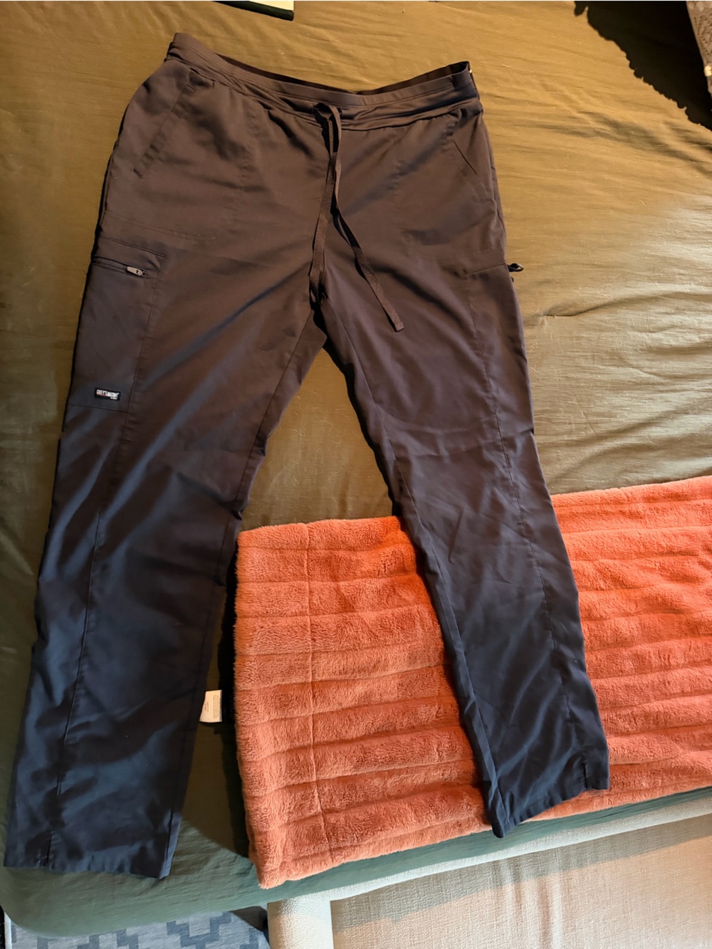 Gray Cargo Scrub Pants